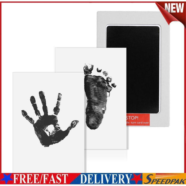 Handprint Footprint Ink Pad for Newborn Baby Pets Paw Print Kit Non-Toxic Black