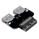 USB 3.0 20 Pin Female to Dual USB 3.0 Type A Female Motherboard Adapter (A)
