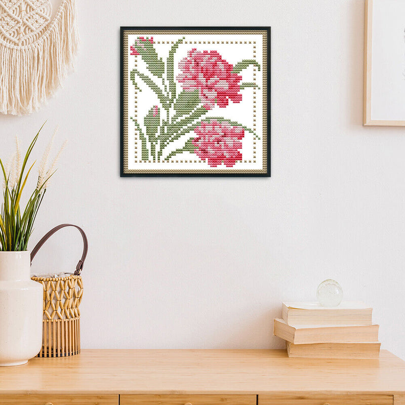 12 Months Flower Cross Stitch DIY Needlework 14CT Stamped (January H423)