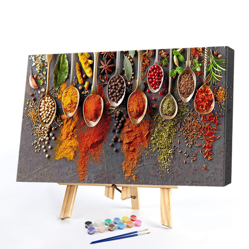 Flavoring Oil Paint By Numbers Kit Canvas DIY Picture Hand Painted Wall Art