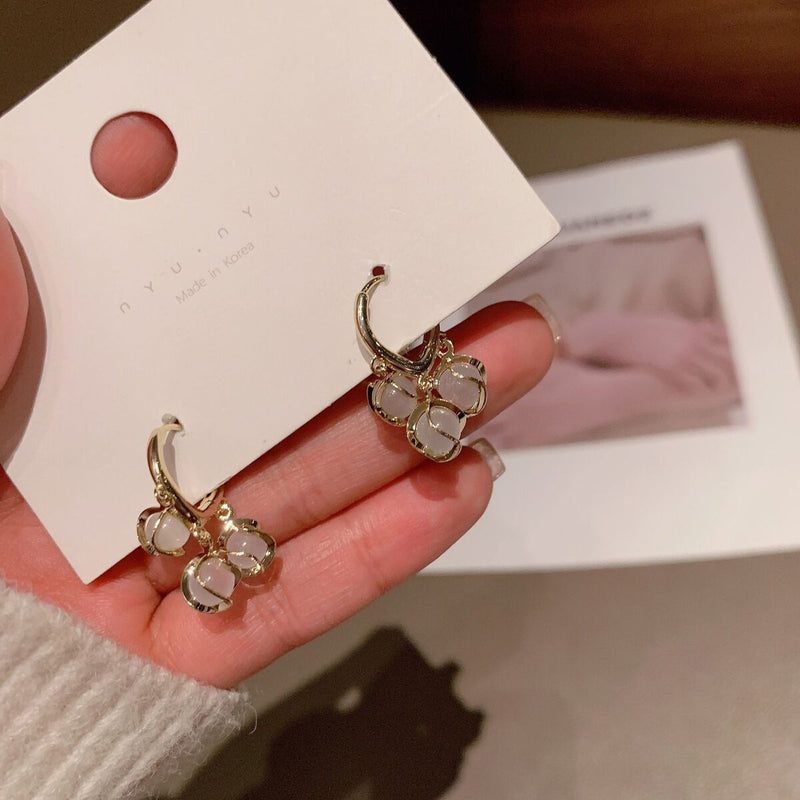 Women Wedding Party Opal Ear Stud Lily of The Valley Drop Earrings Earrings