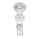 Women Retro Hollow Geometric Shape Rhinestone Imitation Gem Brooch (2)