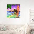 Girl on Beach 5D DIY Full Round Drill Handmade Drawing Kit Art Diamond Painting