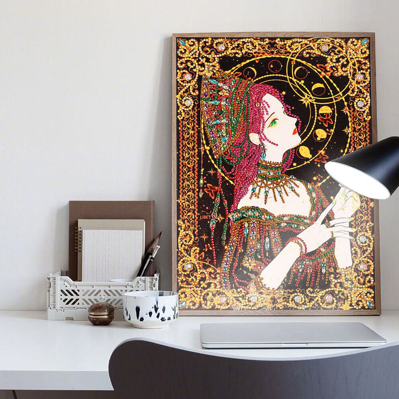 Divination Girl DIY Part Drill Special-shaped Diamond Painting Mosaic Kit