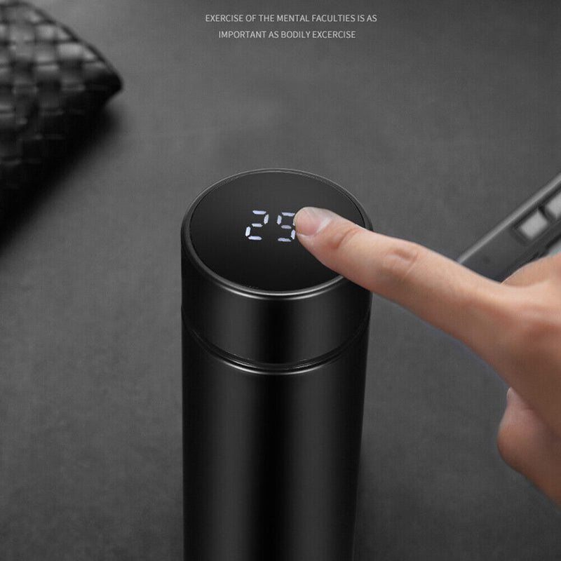 500ml Double-Layer Intelligent Temperature Insulation Water Bottle (Black)