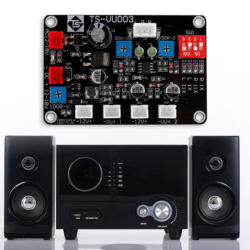 Stereo Audio Digital VU Meter Driver Board Adjustable DB Level Amplifier Mo