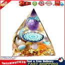 Orgonite Pyramid Amethyst Peridot Healing Crystal Energy Orgone Crafts (B) Newly