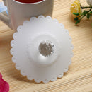 Lace Silicone Diamond Cup Lid Thermal Insulation Cup Cover (White)