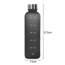 1L Large Capacity Water Bottle Portable Plastic Water Cup (Black Frosted) Newly