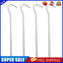 4pcs Tent Pegs with Hooks Garden Stakes Ground Nail for Awning Canopy (Silv