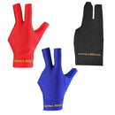 Billiards Three Fingers Glove Left Hand Billiard Glove Free Size (Red)