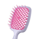 Wide Teeth Air Cushion Comb Scalp Massage Salon Hair Brush (White Pink)