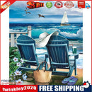 11CT Printed Full Cross Stitch Handcraft Sea Chair Artwork Wall Decoration
