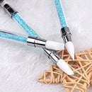 Nail Art Brush Dotting Tools 2 Way Nail Art Sculpture Pen Silicone Carving
