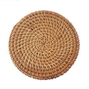 #A 6pcs Round Rattan Insulated Coasters Set Kitchen Table Bowl Drink Cup Mats