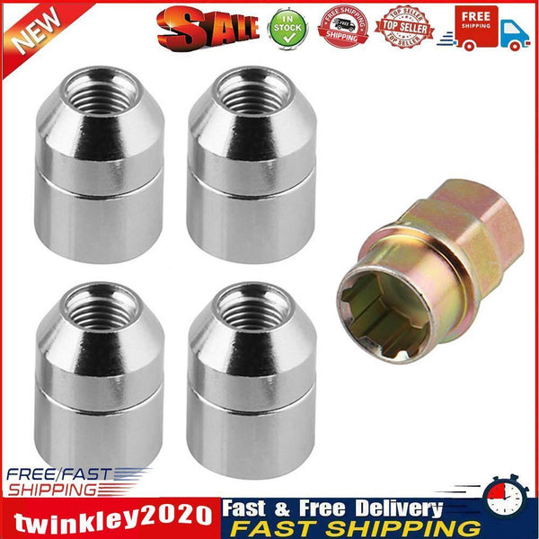 M12x1.5 Wheel Lock Lug Nuts 4 Anti Theft Locking Nuts+1 Key Set Universal Newly