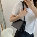 Retro Women Soft PU Solid Color Shoulder Bag Casual Ladies Multi Layer Handbag