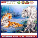 5D DIY Diamond Painting Tigers Full Round Drill Mosaic Art Picture Rhinesto