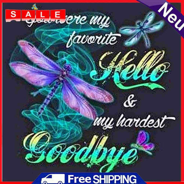 5D DIY Diamond Dragonfly Full Round Drill Mosaic Wall Art Picture of Rhinestone