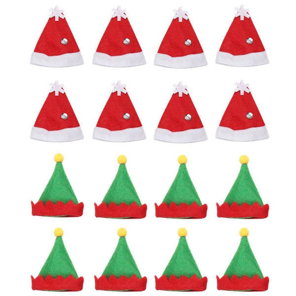 Decoration Xmas Decor Santa Claus Hat Lollipop Top Topper Cover Elf Hat