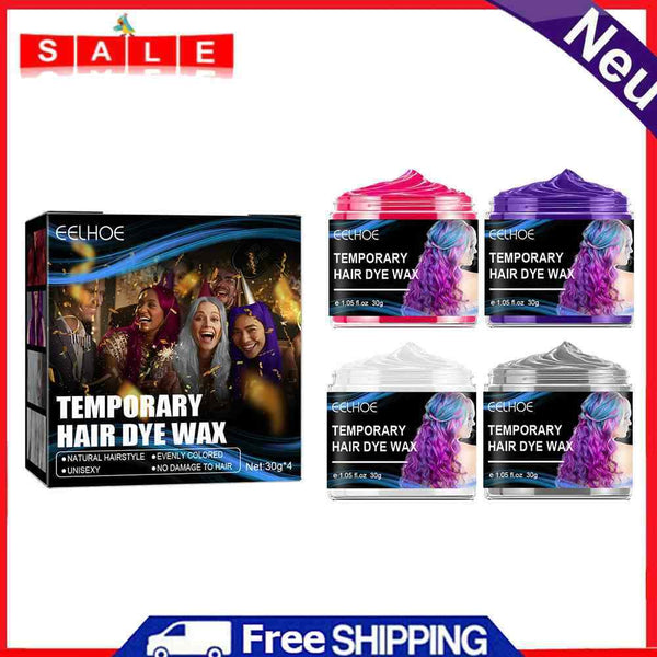 4pcs Temporary Hair Color Wax DIY Hair Styling Color for Halloween Christmas