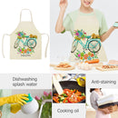 Kitchen Linen Apron Bike Print Home Restaurant Cooking Baking Bib Oil-proof