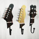 3pcs Retro Guitar Head Hooks Wall Mounted Clothes Hat Sundries Hanger Home Decor