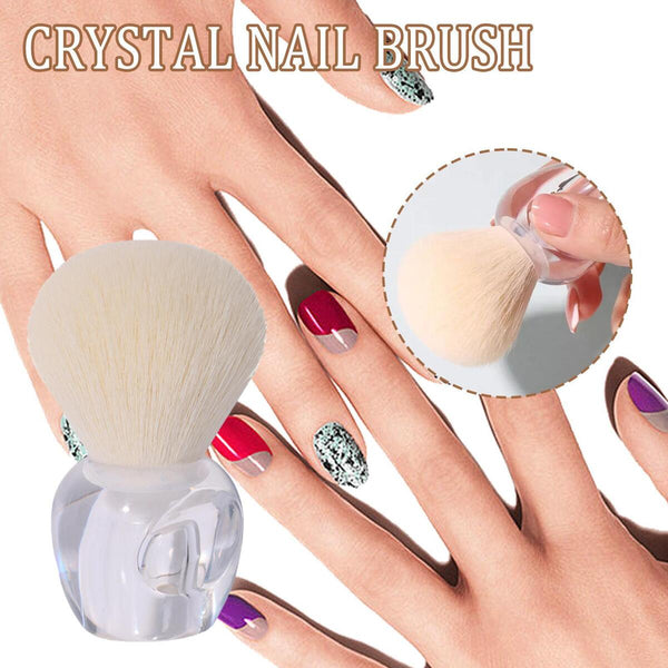 Nail Dust Cleaning Brush Crystal Handle for Manicure Blush Powder Makeup Brushe#