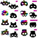 Halloween Scraping Masks with Flexible Ropes Trick or Treat Game Scraping