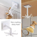 360 Degree Rotating & 180 Degree Tilt Kitchen Hook Rack 6-Claw (White)