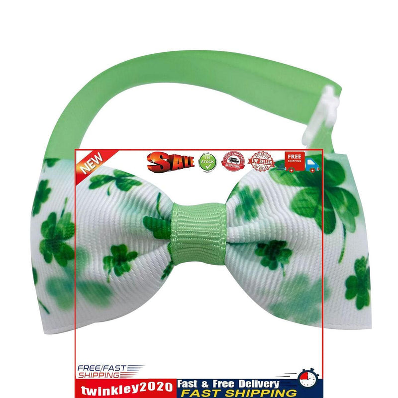 Dog Bow Tie St. Patricks Day Costume Soft Dog Cat Collar with Bow Tie (1) Newly