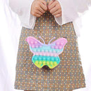 Push Bubble Butterfly Shoulder Bag Pendant Antistress Toys Kids (Macaron)