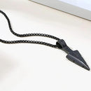 Mens Necklace Chain with Arrow Jewellery Pendant Hip Hop Punk Rock Black`