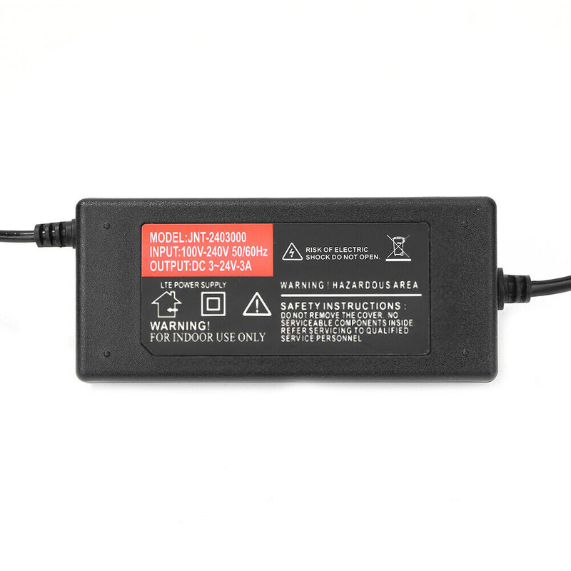 72W Display Adjustable DC Voltage Regulated Power Supply Adapter (US Plug)