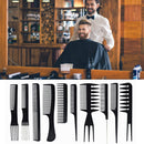 10pcs Ultra Thin Anti Static Straightener Comb Styling Steel Brush (Black) Newly