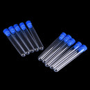 10x 15x100mm Clear Plastic Test Tubes Hard Plastic Test Tube With Wing Plu TP ^?
