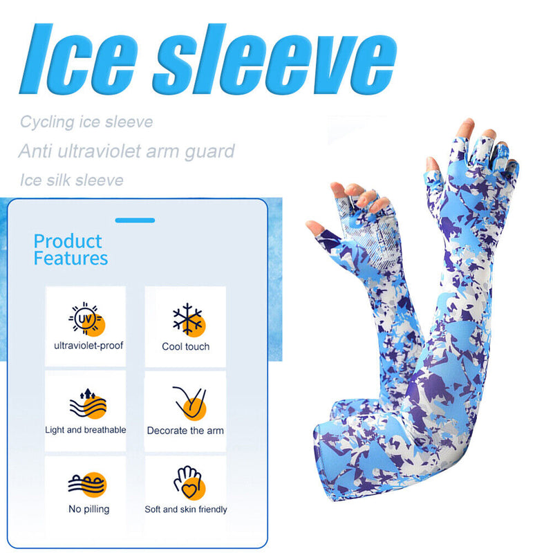 Outdoor Sports Running Cycling Sunshade Arm Cover Ice Arm Sleeves for Men W