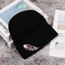 Snow Warm Hats Feather Embroidery Hats Knitted Cap Women's Cotton Beanies