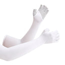 Ice Fabric Breathable UV Protection Running Arm Sleeves Elbow Pad (White) Newly