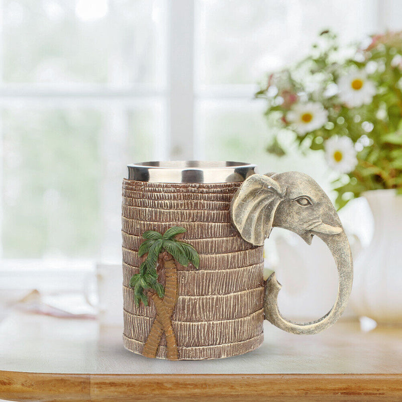 Coconut Tree Elephant Coffee Cup Tropical Rainforest Coffee Mug Creative Decor