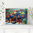 5D Kit Rhinestone Pictures DIY Cat World Full Round Drill Diamond Painting Cr