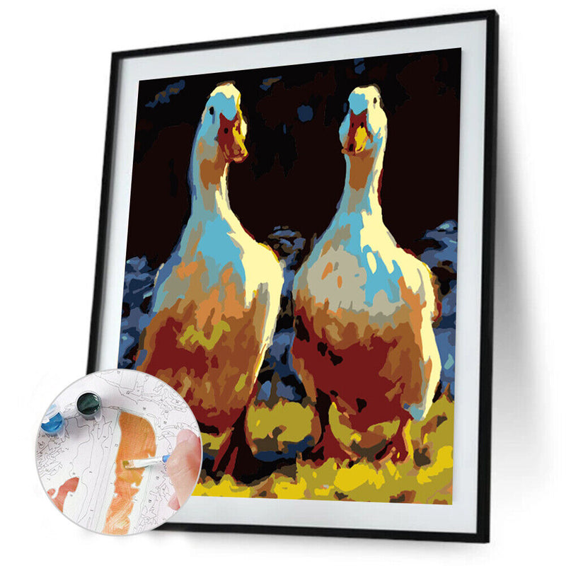 Oil Paint Chicken And Duck By Numbers Coloring Picture Digital