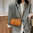 Women Pleated Shoulder Bag Chain Totes Lady PU Stone Pattern Crossbody Handbag