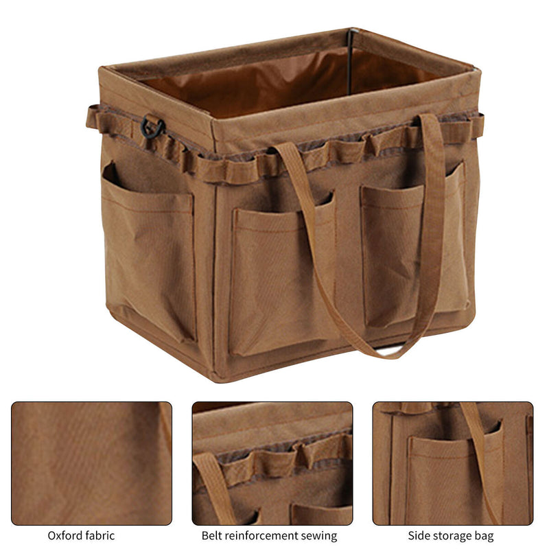 Wide Mouth Tool Bag - Large Capacity Camping Containers Storage (Sand) Newly