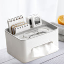 Tissue Box Napkin Holder Remote Control Home Storage Desk Organizer (Grey) Newly