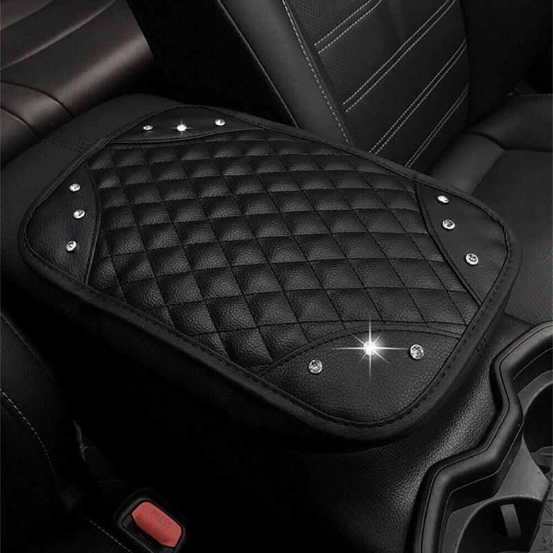 PU Leather Car Armrest Mat Armrests Storage Box Cover Pads with el