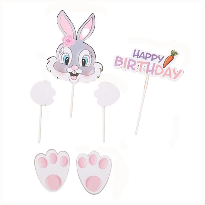 Decorations Birthday Party Kids Purple Rabbit Cupcake Topper Cake Toppers Bunny