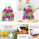 Kitchen Linen Apron Cartoon Cat Print Home Restaurant Cooking Baking Bibs
