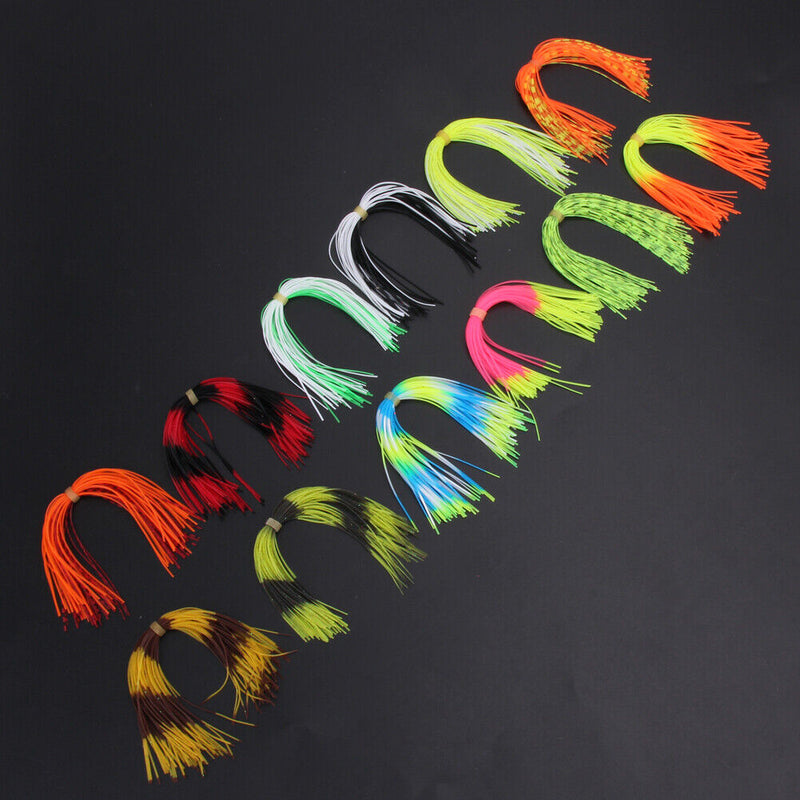 12 Bundles 50 Beaches Silicone Skirts Fishing Flake Squid Lure Thread Jig Lure