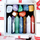 Seven Chakra Hexagonal Column Single Pointed Large Set N3D4